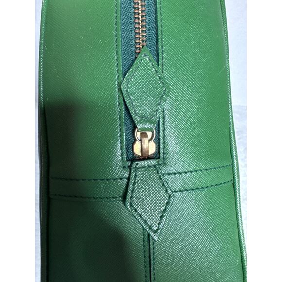 Vintage Retro Foxey Green leather bag 2 top handles zip around closure - Picture 5 of 13